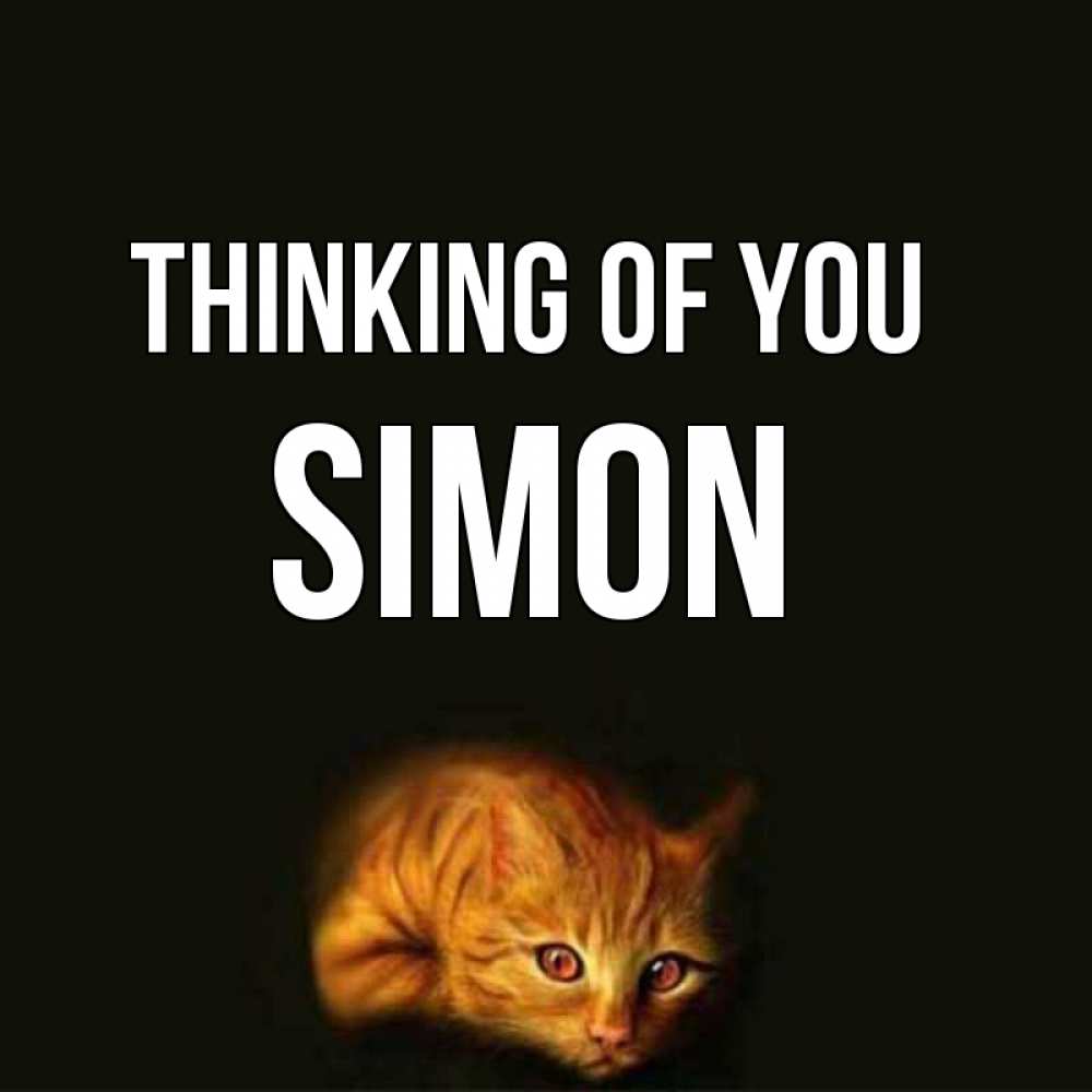 Greetings card с именем, Simon Thinking of you рыжий Greetings with text for free download 