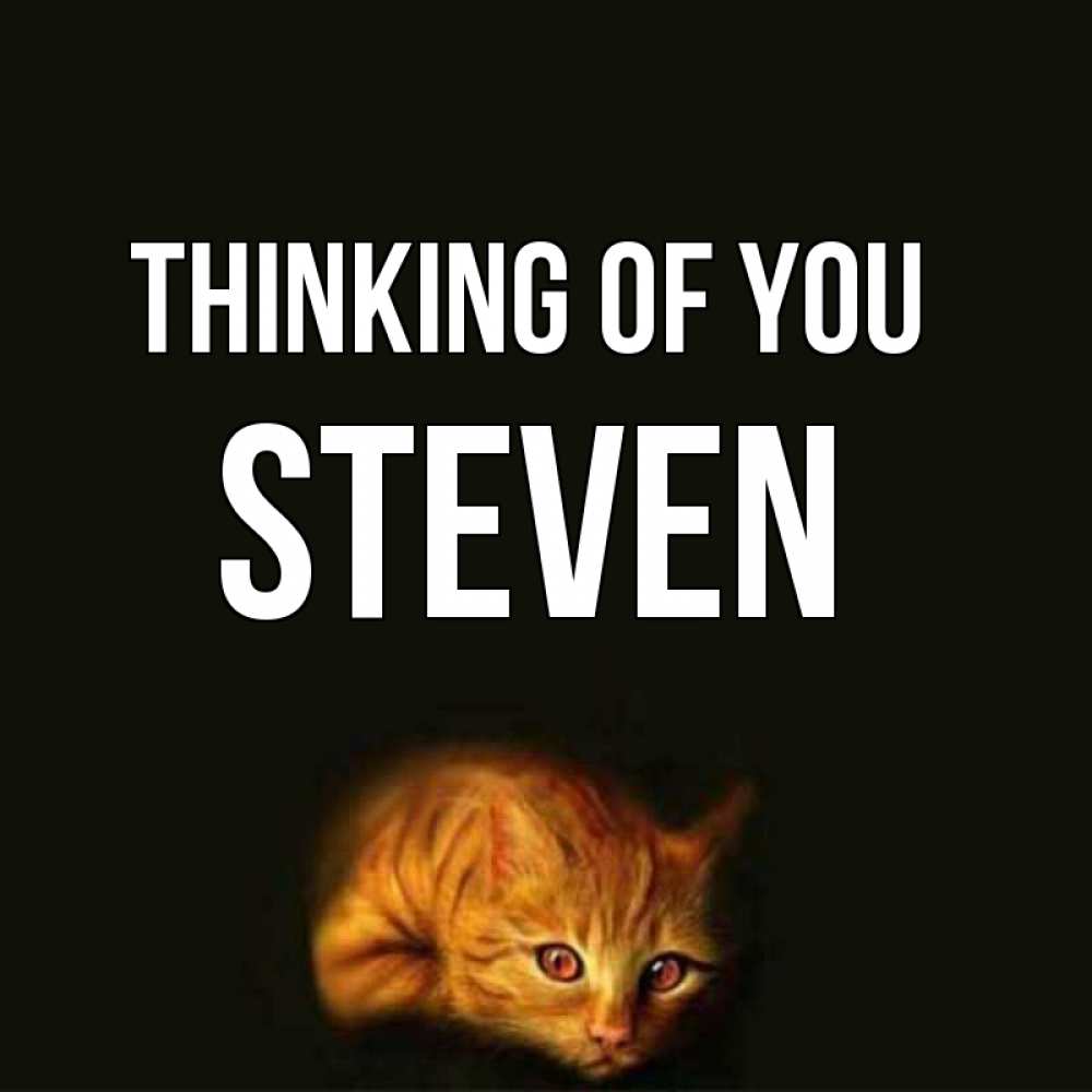 Greetings card с именем, Steven Thinking of you рыжий Greetings with text for free download 