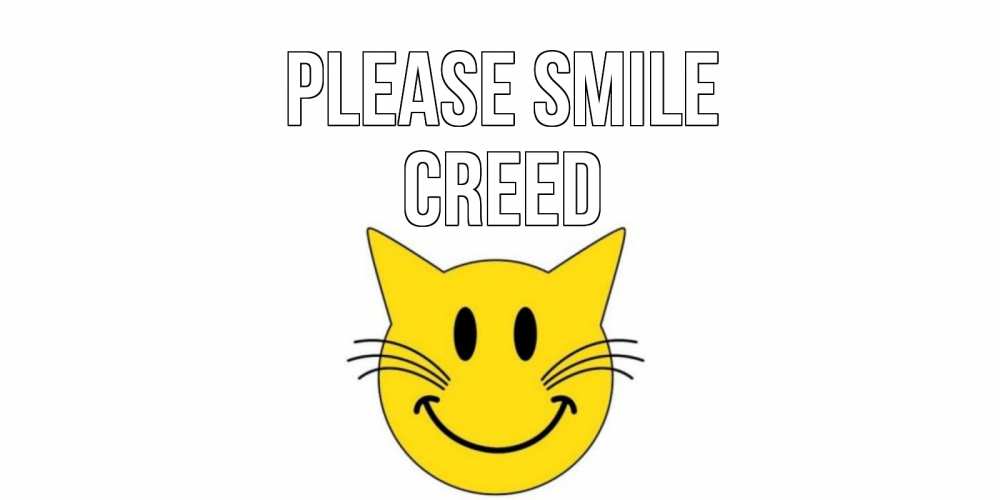 Greetings card с именем, Creed Please smile кот, улыбка Greetings with text for free download 
