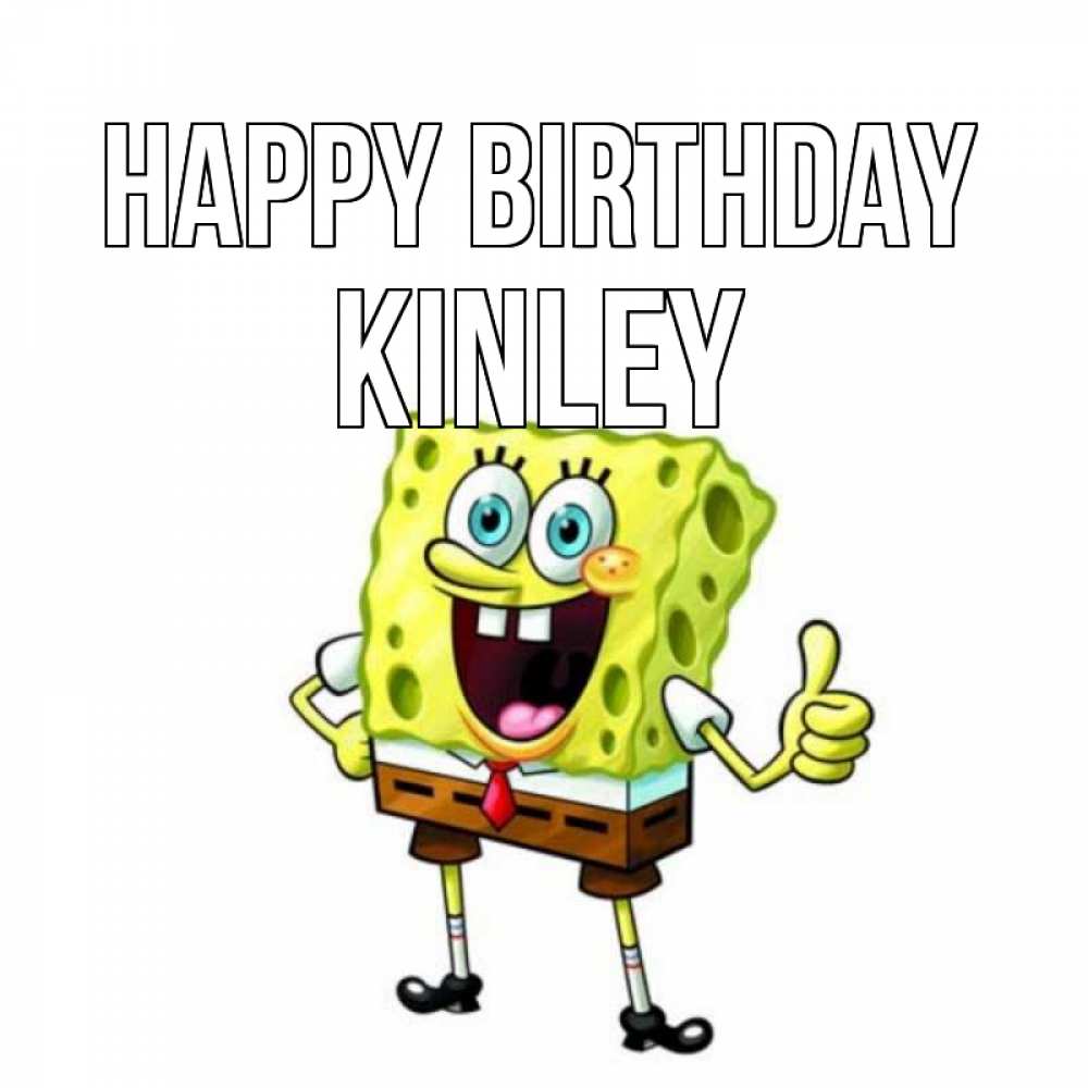 Greetings card с именем, Kinley Happy Birthday герои мультфильмов Greetings with text for free download 