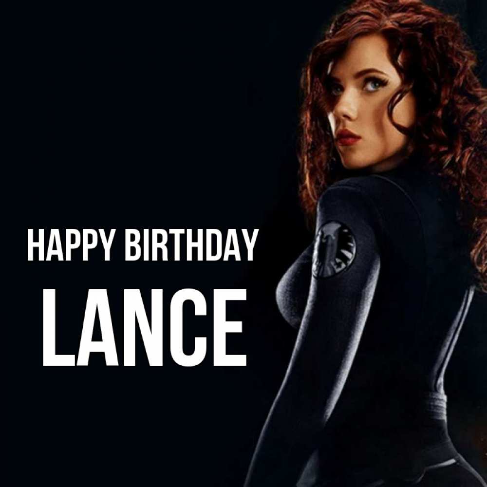 Greetings card с именем, Lance Happy Birthday Марвел черная вдова Greetings with text for free download 