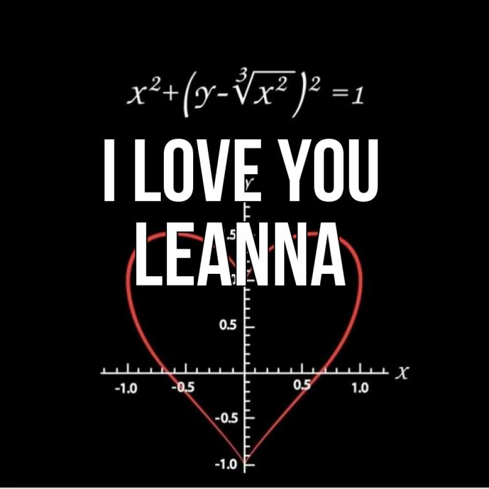 Greetings card с именем, Leanna I love you сердечная формула Greetings with text for free download 