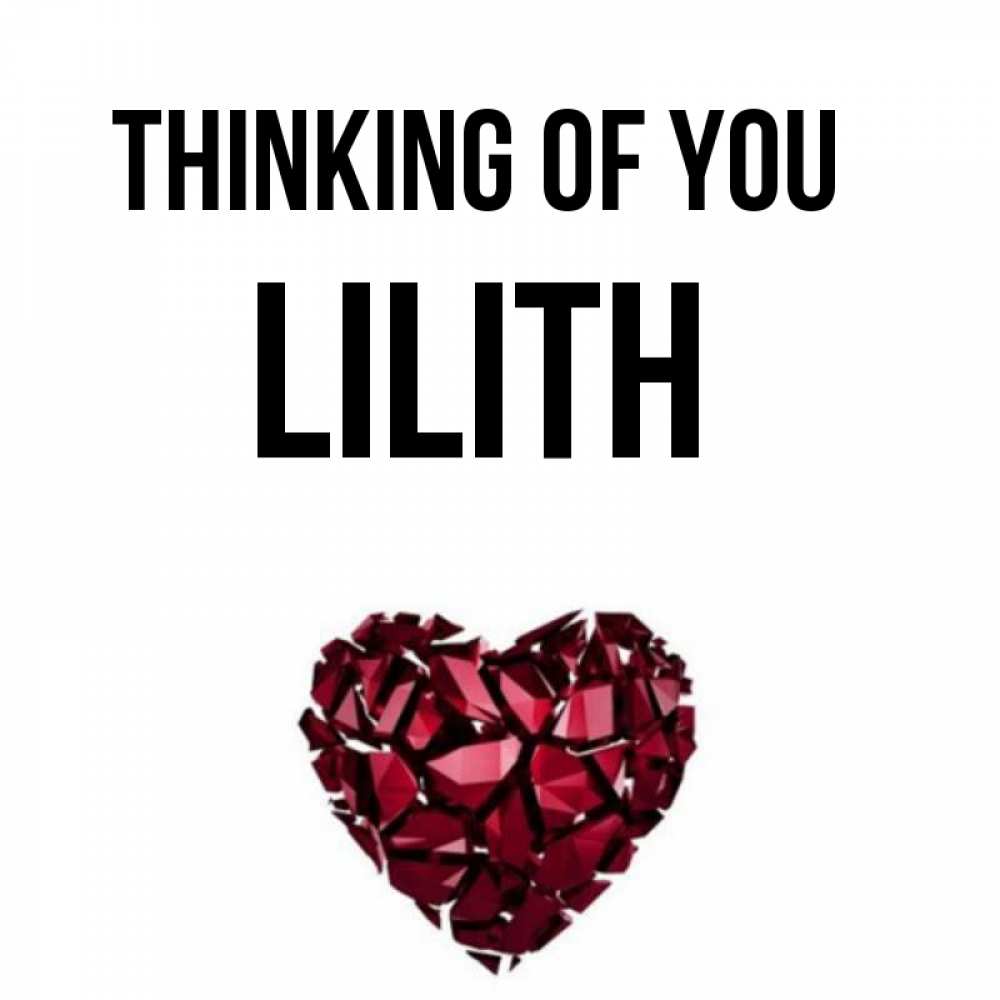 Greetings card с именем, Lilith Thinking of you рубиновое 1 Greetings with text for free download 
