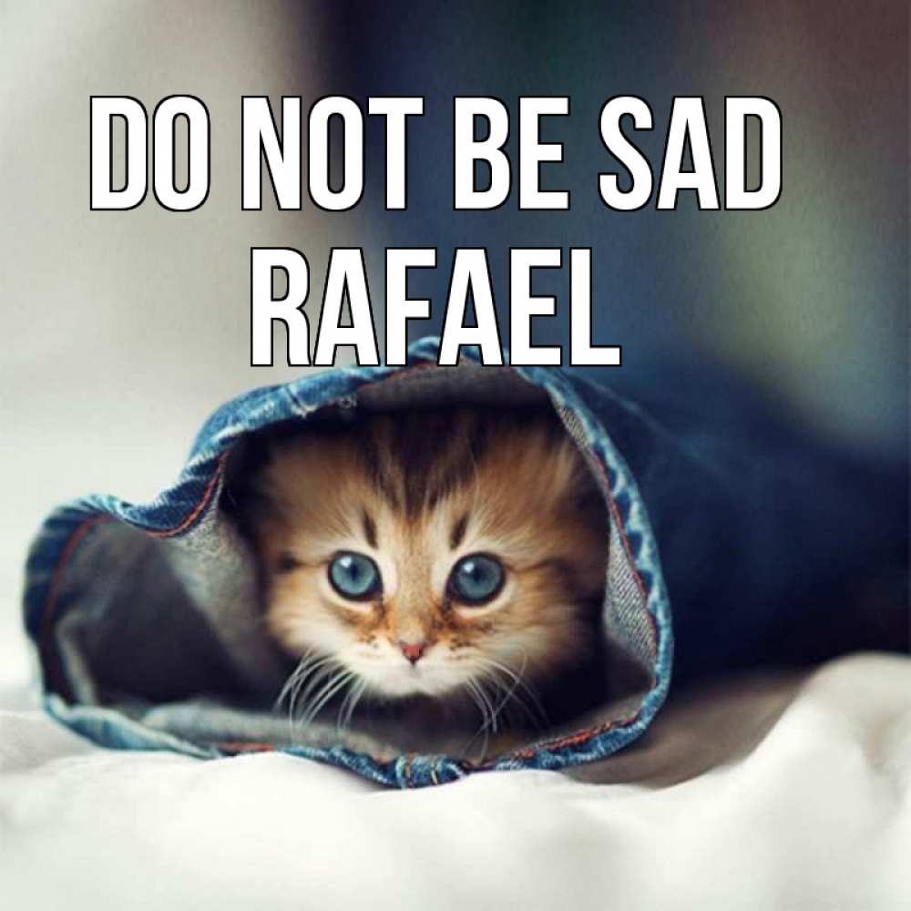 Greetings card с именем, Rafael Do not be sad рыжик котик Greetings with text for free download 