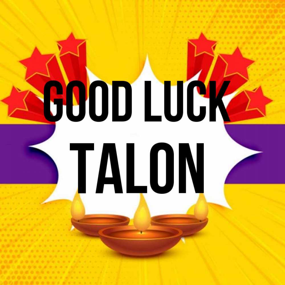 Greetings card с именем, Talon Good luck векторное изображение Greetings with text for free download 