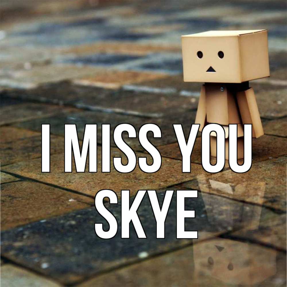 Greetings card с именем, Skye I miss you куколка из картона в стиле майнкрафт Greetings with text for free download 