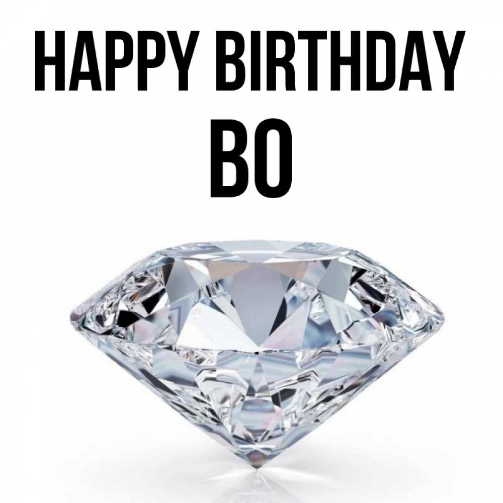 Greetings card с именем, Bo Happy Birthday к пожеланием быть богатым Greetings with text for free download 