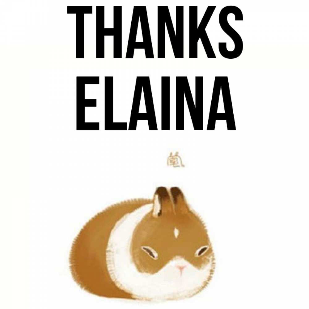 Greetings card с именем, Elaina Thanks коричнево белый домашний питомец Greetings with text for free download 
