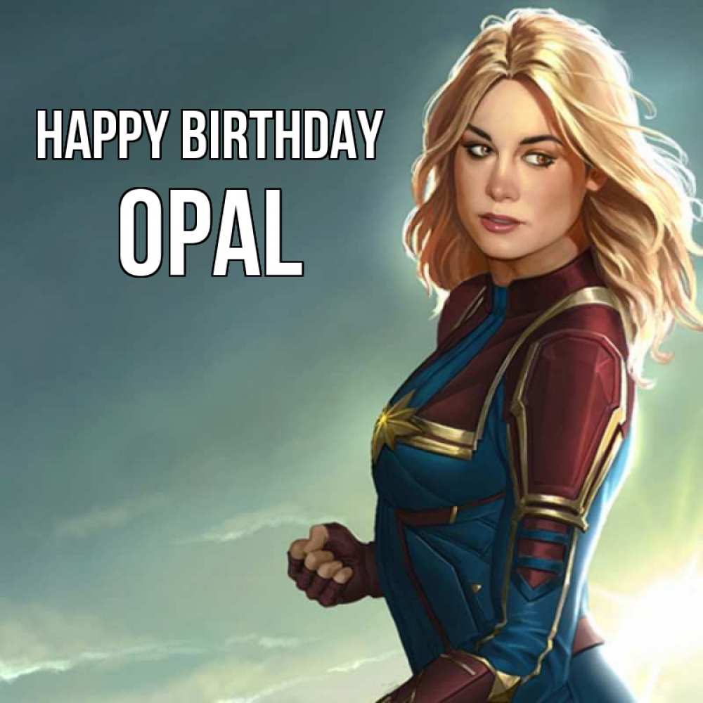 Greetings card с именем, Opal Happy Birthday холод жара Greetings with text for free download 