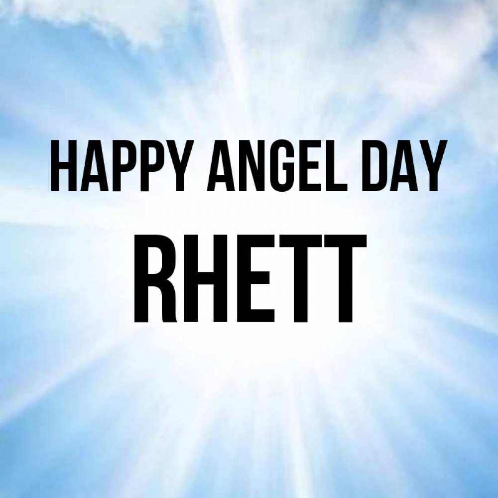 Greetings card с именем, Rhett happy angel day свет небесный Greetings with text for free download 