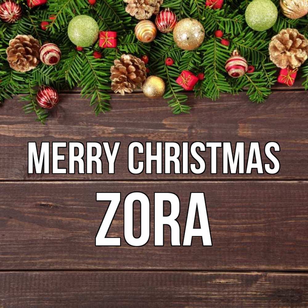 Greetings card с именем, Zora Merry Christmas с рождеством Greetings with text for free download 