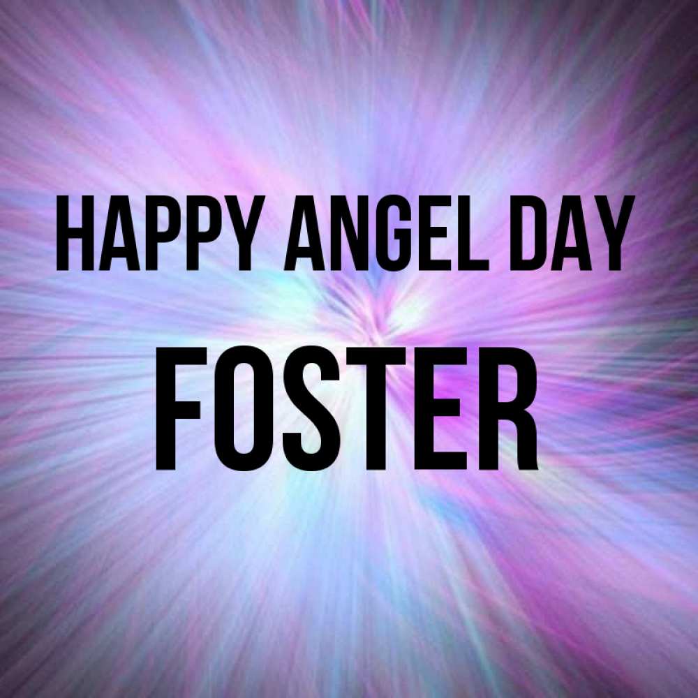 Greetings card с именем, Foster happy angel day ангельский свет Greetings with text for free download 