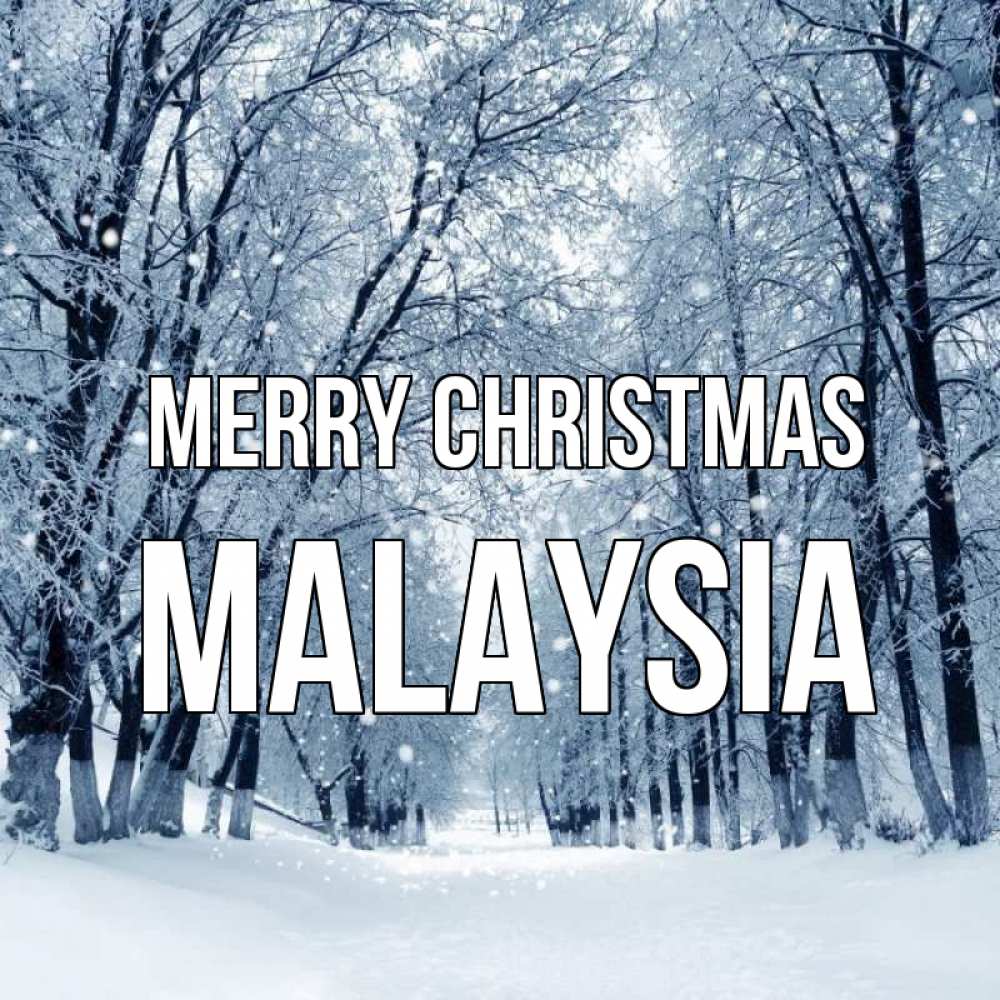 Greetings card с именем, Malaysia Merry Christmas снег, лес, парк Greetings with text for free download 