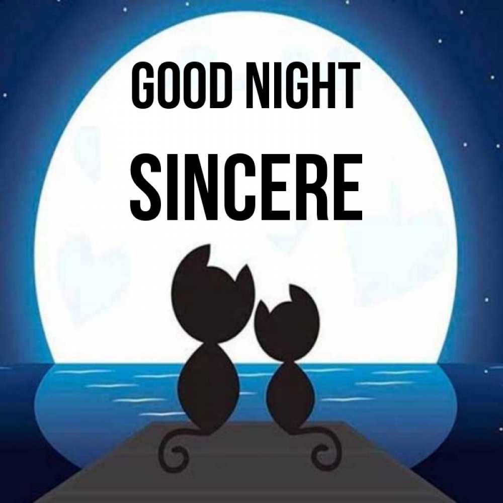 Greetings card с именем, Sincere Good night луна море мост Greetings with text for free download 