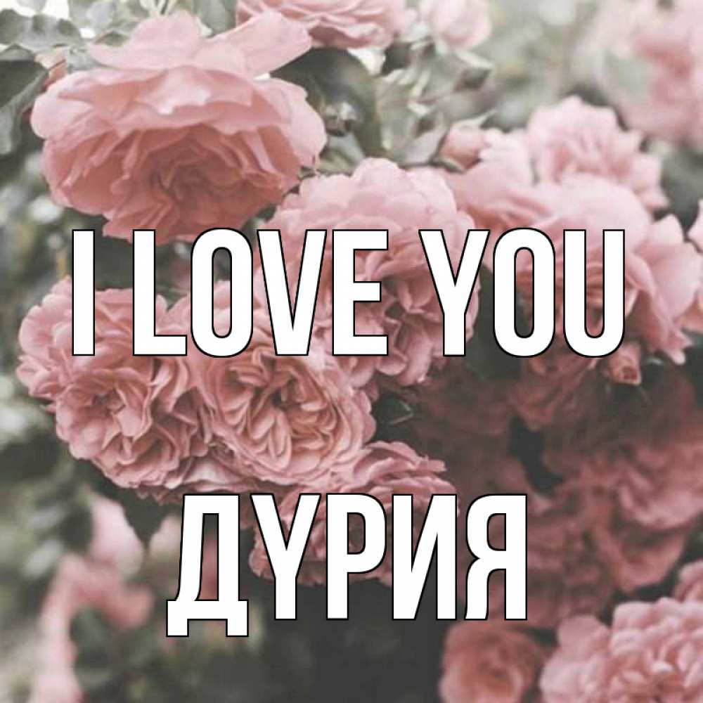 Greetings card с именем, ДҮРИЯ I love you розы 3 Greetings with text for free download 