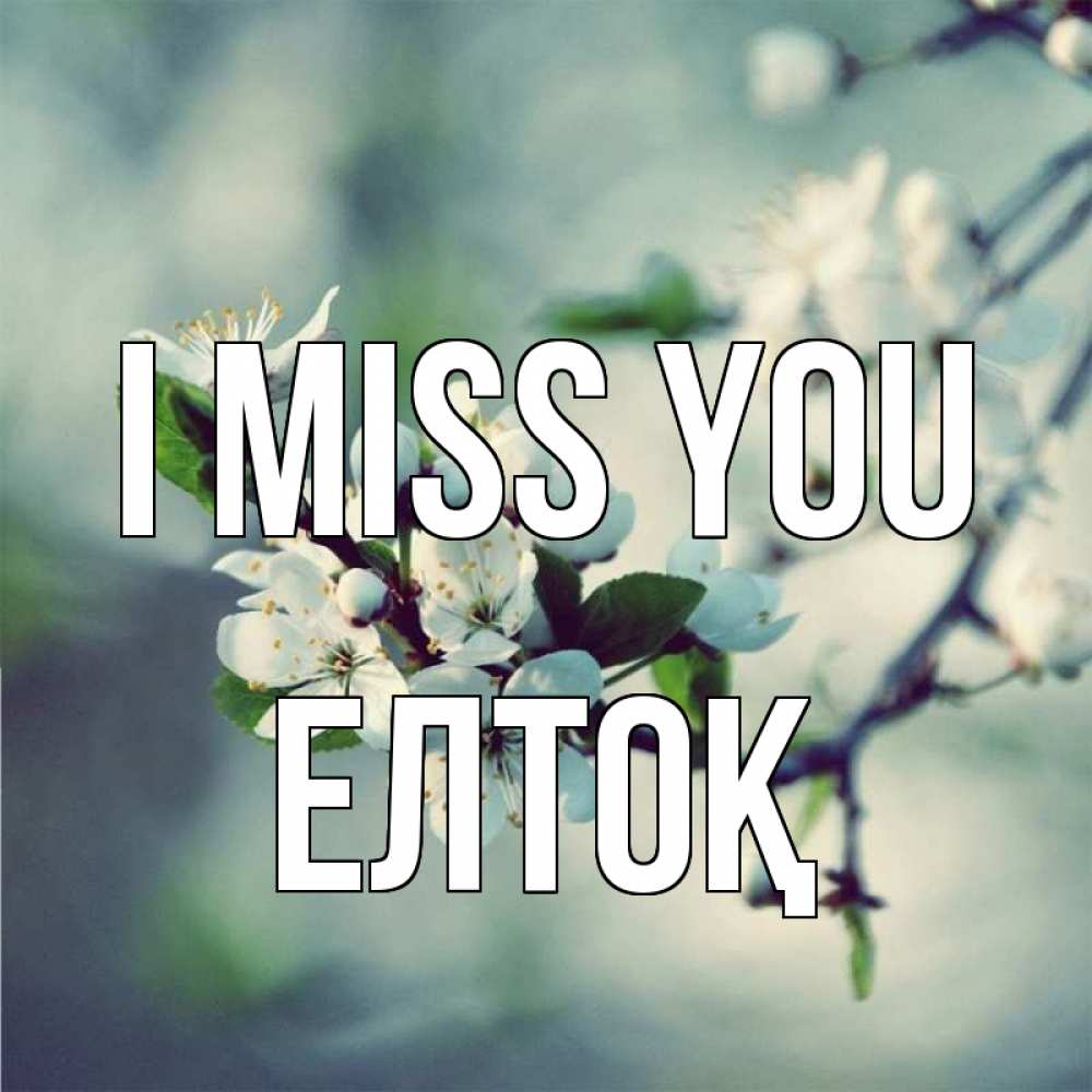 Greetings card с именем, Елтоқ I miss you весна Greetings with text for free download 