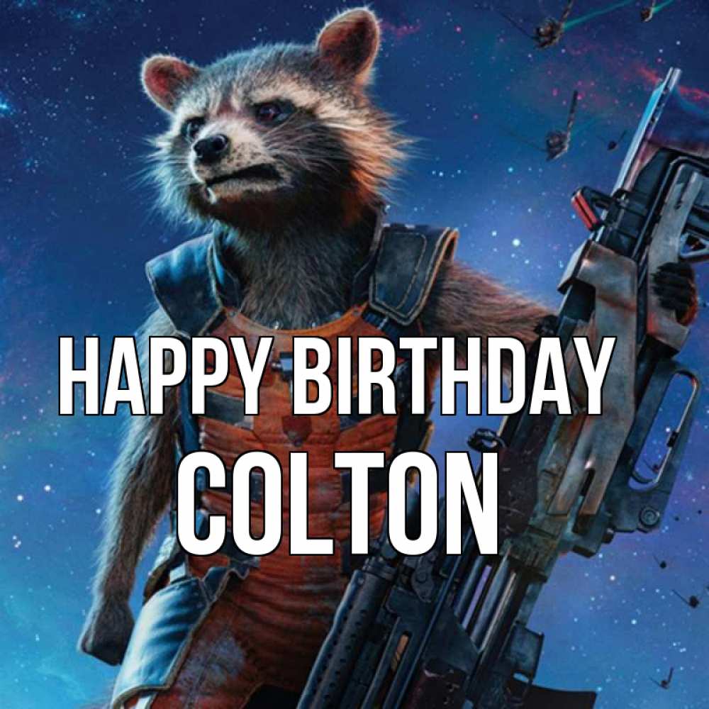 Greetings card с именем, Colton Happy Birthday реактивный Рокета Greetings with text for free download 