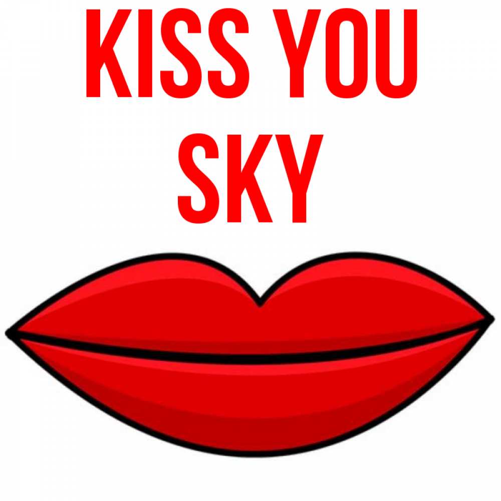 Greetings card с именем, Sky Kiss you губы векторные Greetings with text for free download 