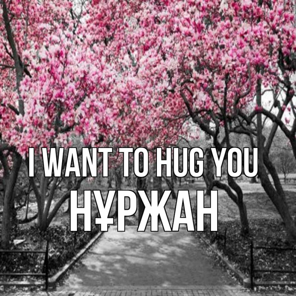 Greetings card с именем, НҰРЖАН I want to hug you обработанное фото Greetings with text for free download 