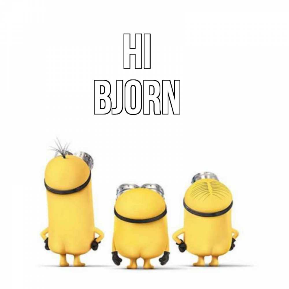 Greetings card с именем, Bjorn Hi приветики Greetings with text for free download 