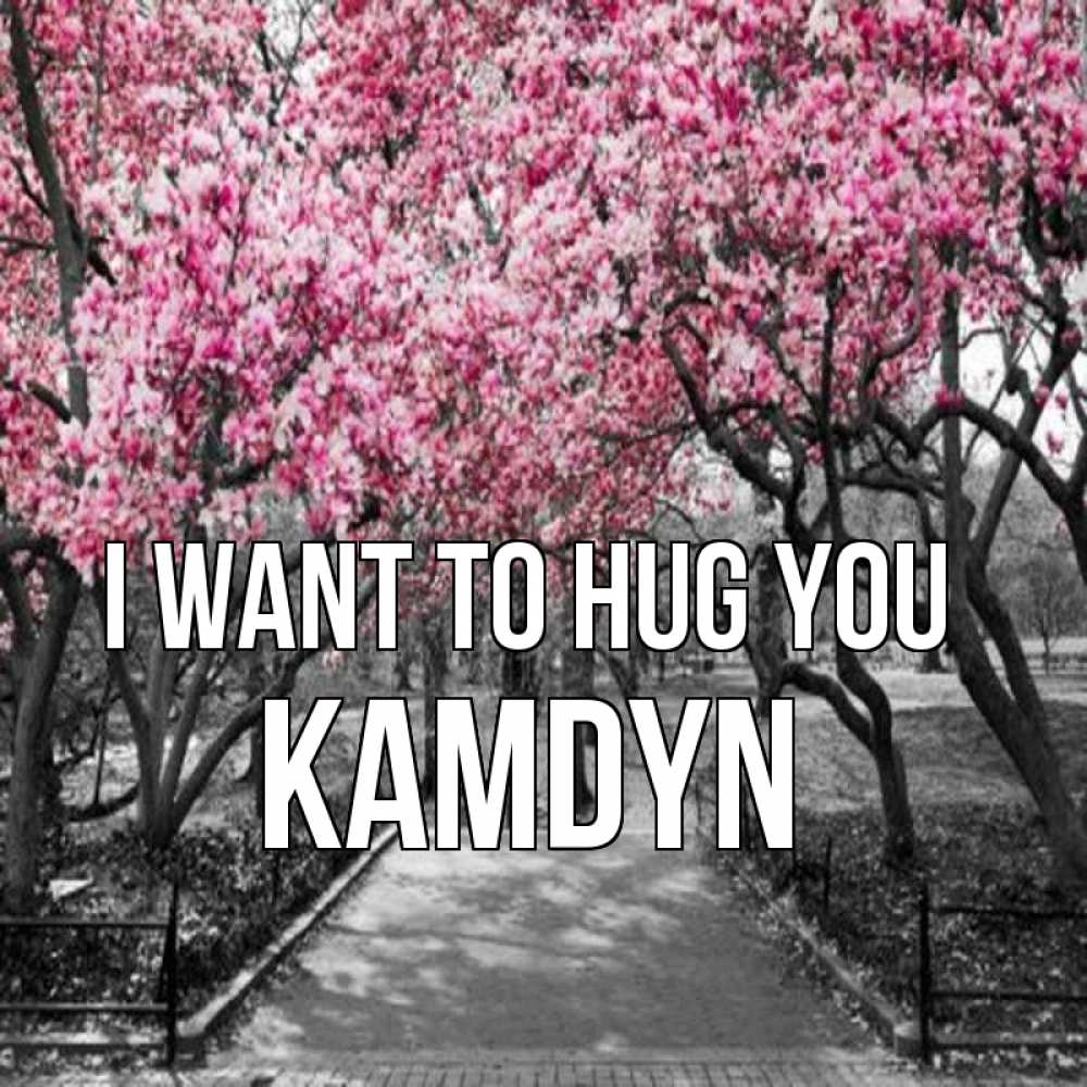 Greetings card с именем, Kamdyn I want to hug you обработанное фото Greetings with text for free download 