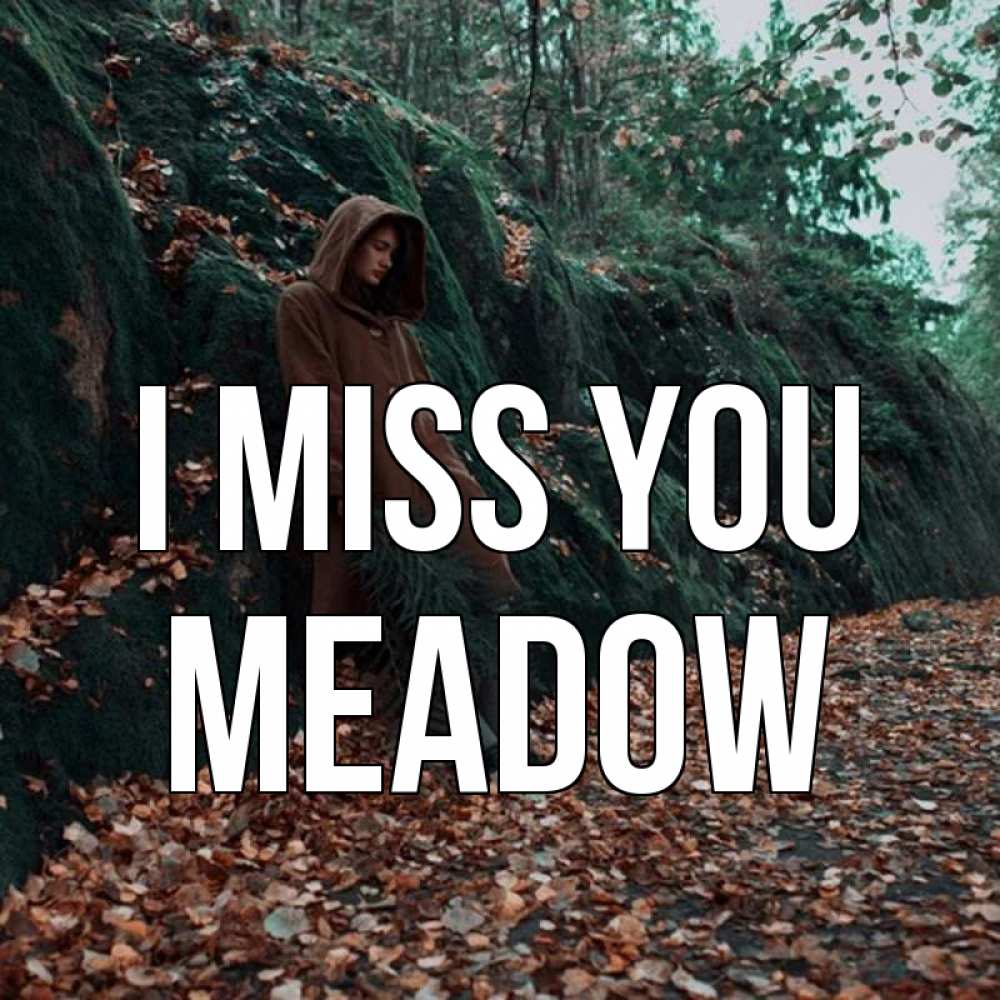 Greetings card с именем, Meadow I miss you скука 1 Greetings with text for free download 