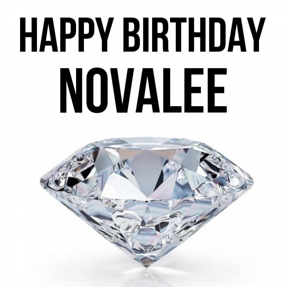 Greetings card с именем, Novalee Happy Birthday к пожеланием быть богатым Greetings with text for free download 