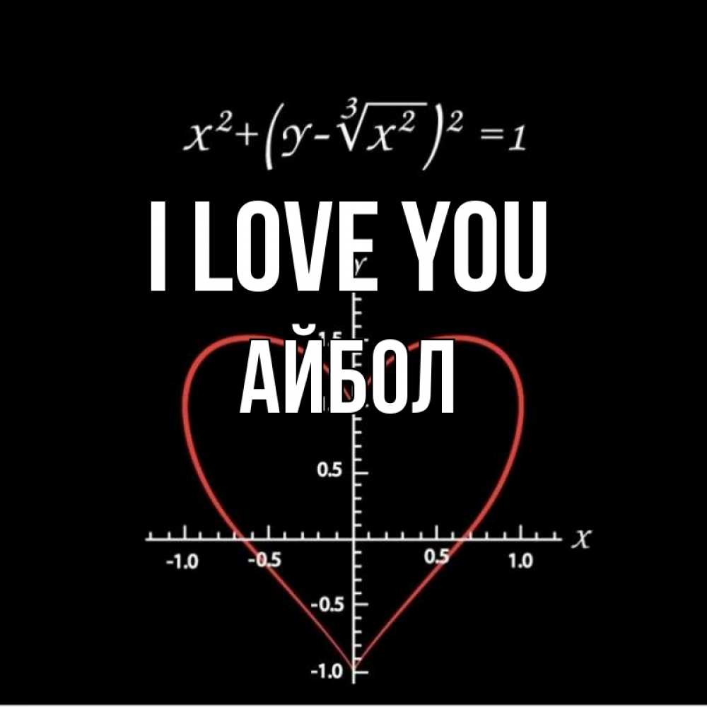 Greetings card с именем, Айбол I love you сердечная формула Greetings with text for free download 