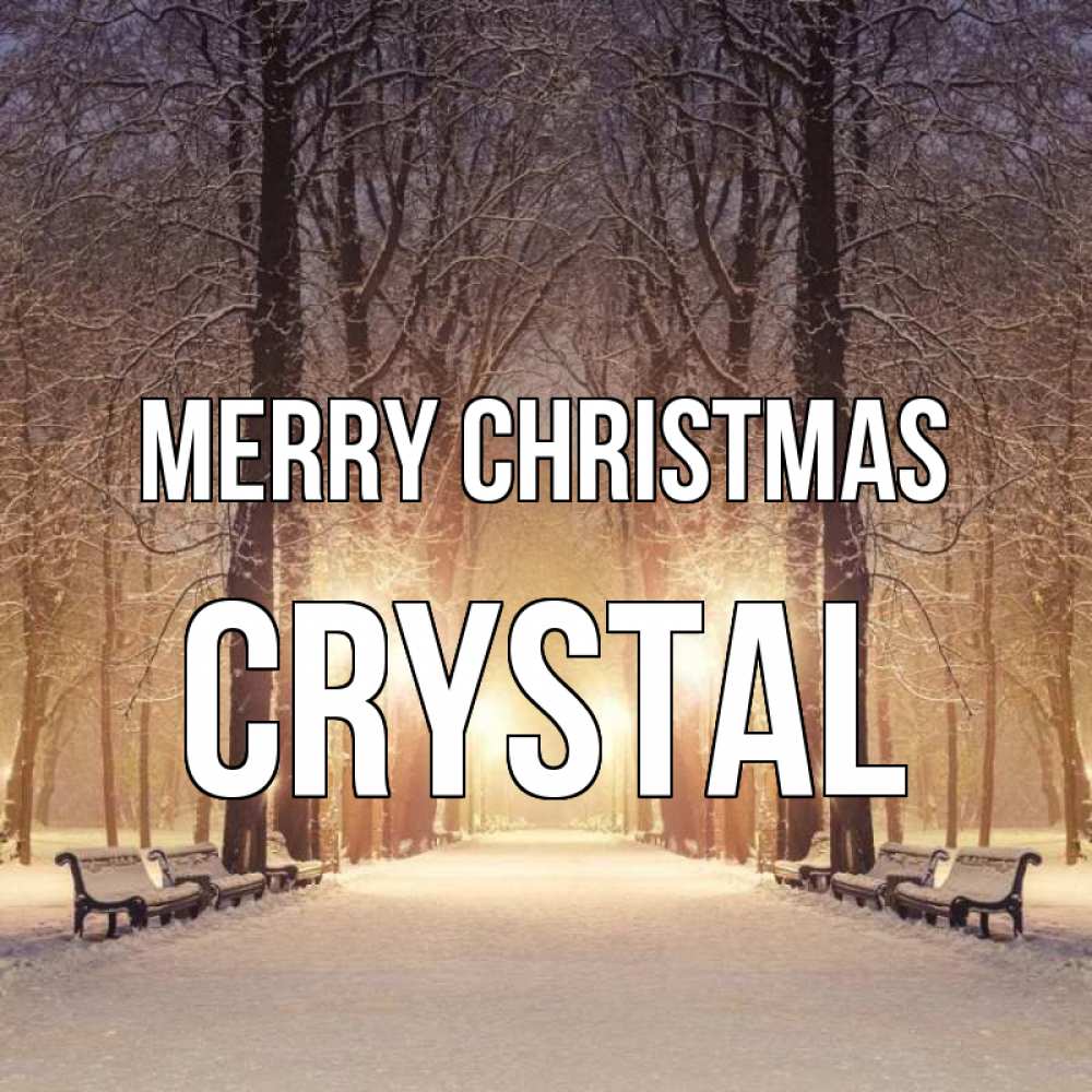 Greetings card с именем, Crystal Merry Christmas зима, парк, фонарь, лес Greetings with text for free download 