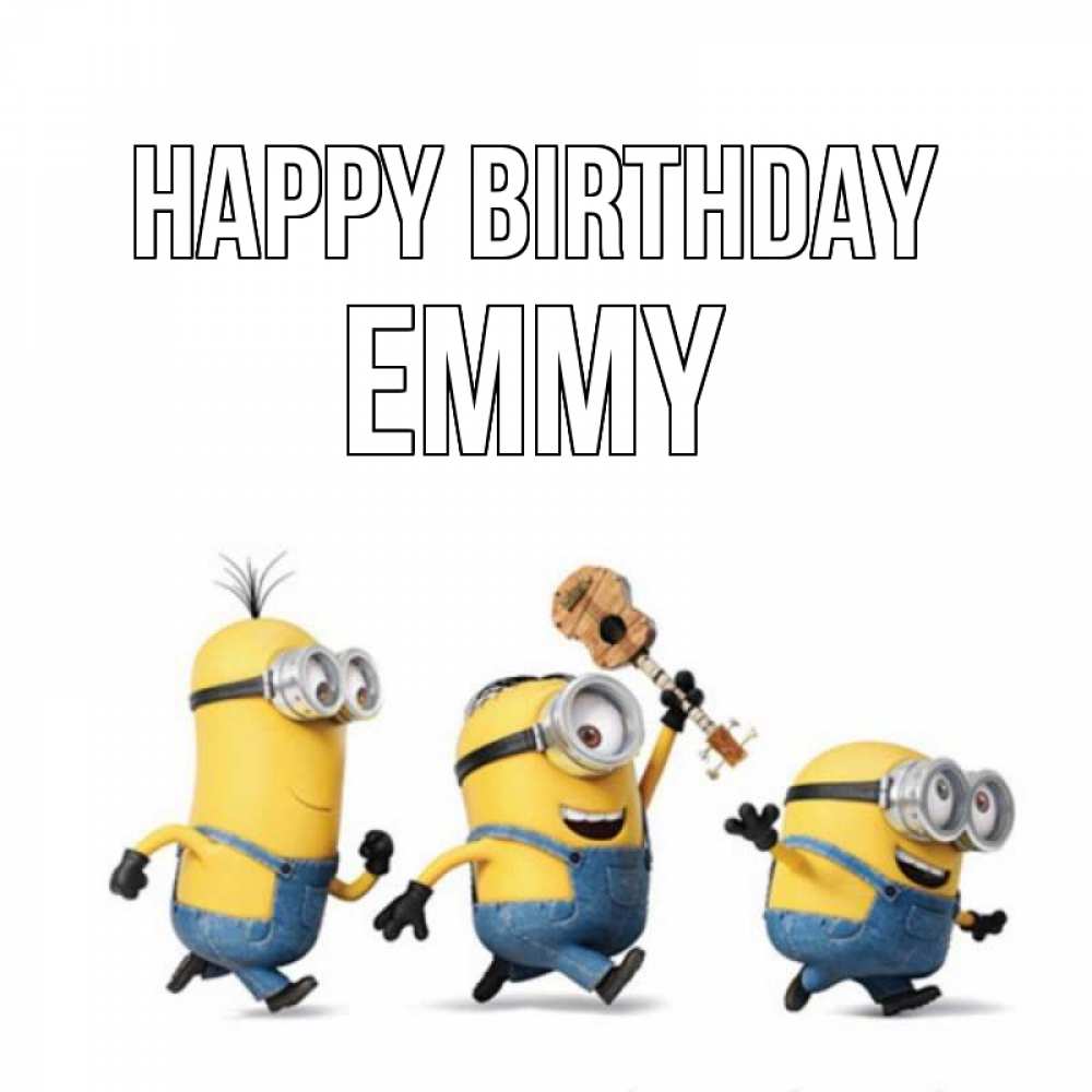 Greetings card с именем, Emmy Happy Birthday с гитарой Greetings with text for free download 