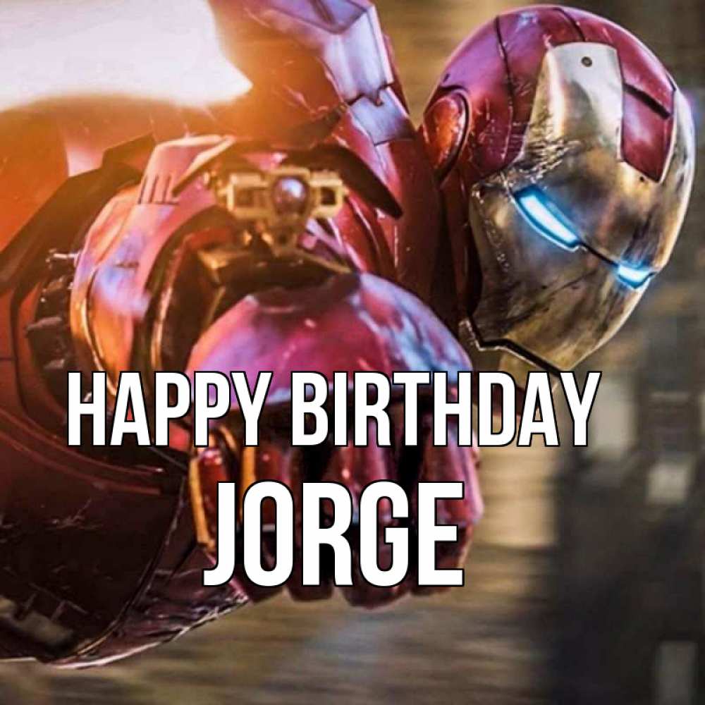 Greetings card с именем, Jorge Happy Birthday марвел супергерои в костюме Greetings with text for free download 