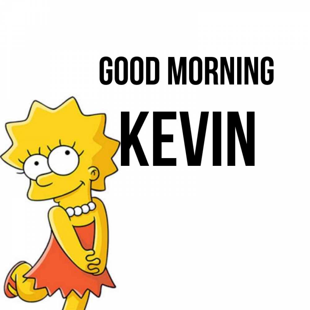 Greetings card с именем, Kevin Good morning в платье и ожерелье Greetings with text for free download 