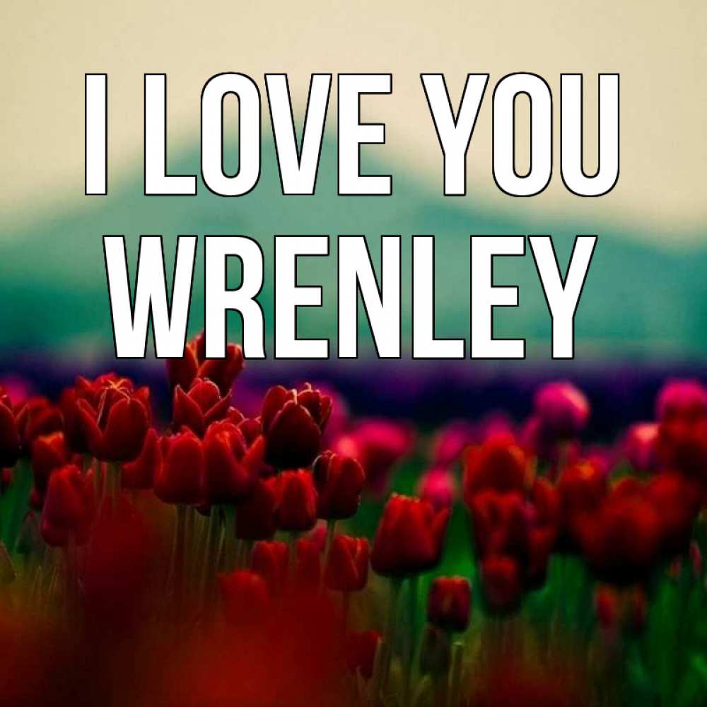 Greetings card с именем, Wrenley I love you тюльпаны 4 Greetings with text for free download 