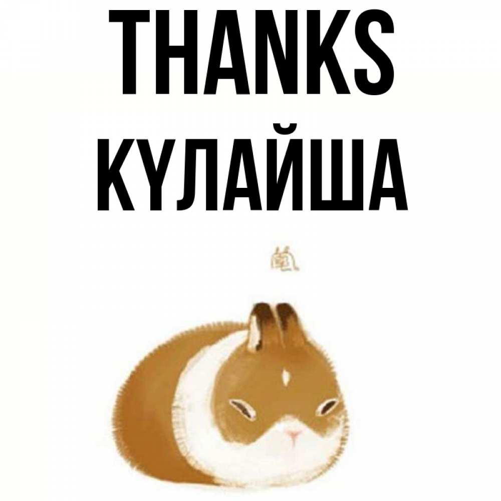 Greetings card с именем, КҮЛАЙША Thanks коричнево белый домашний питомец Greetings with text for free download 