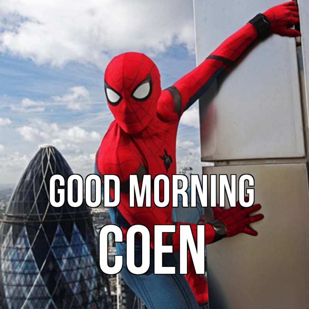 Greetings card с именем, Coen Good morning марвел герои Greetings with text for free download 