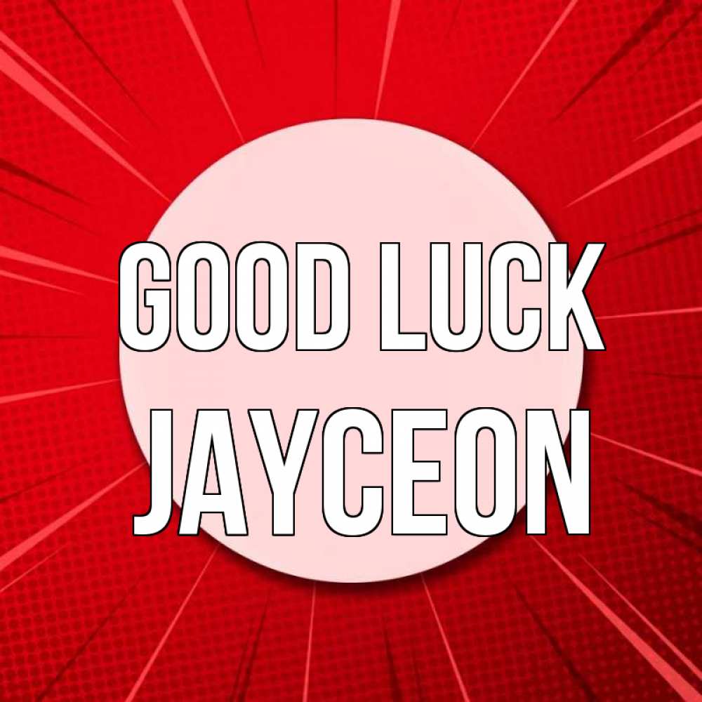 Greetings card с именем, Jayceon Good luck розовая кнопка Greetings with text for free download 