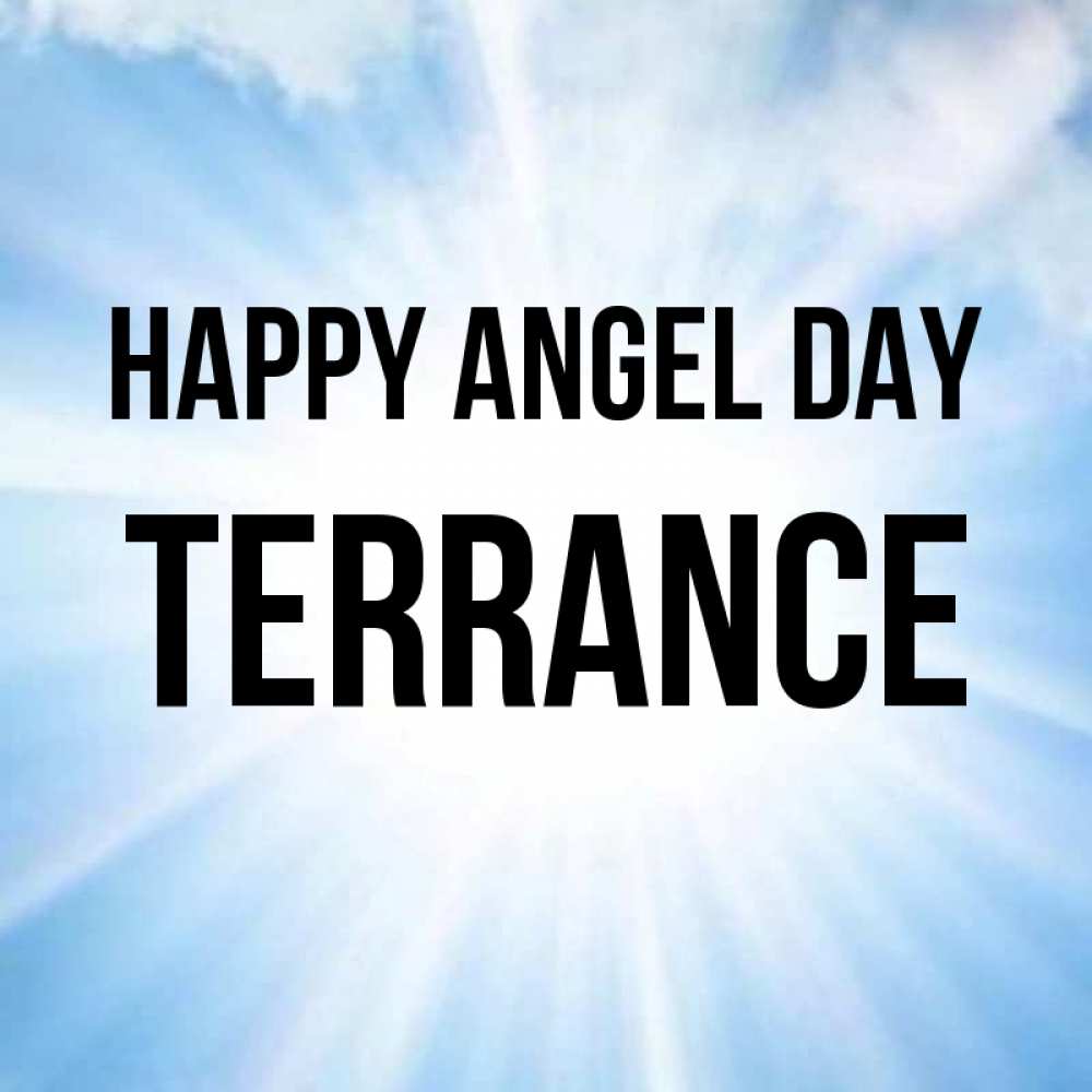 Greetings card с именем, Terrance happy angel day свет небесный Greetings with text for free download 