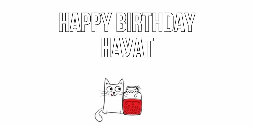 Greetings card с именем, НАУАТ Happy Birthday кот, варенье Greetings with text for free download 