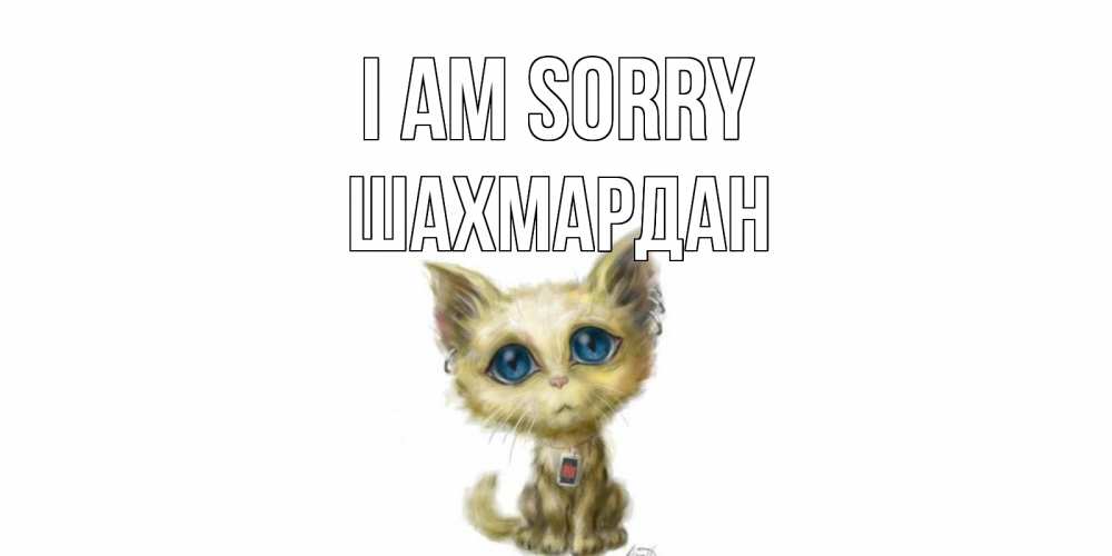 Greetings card с именем, ШАХМАРДАН I am sorry прости меня открытка с котиком Greetings with text for free download 
