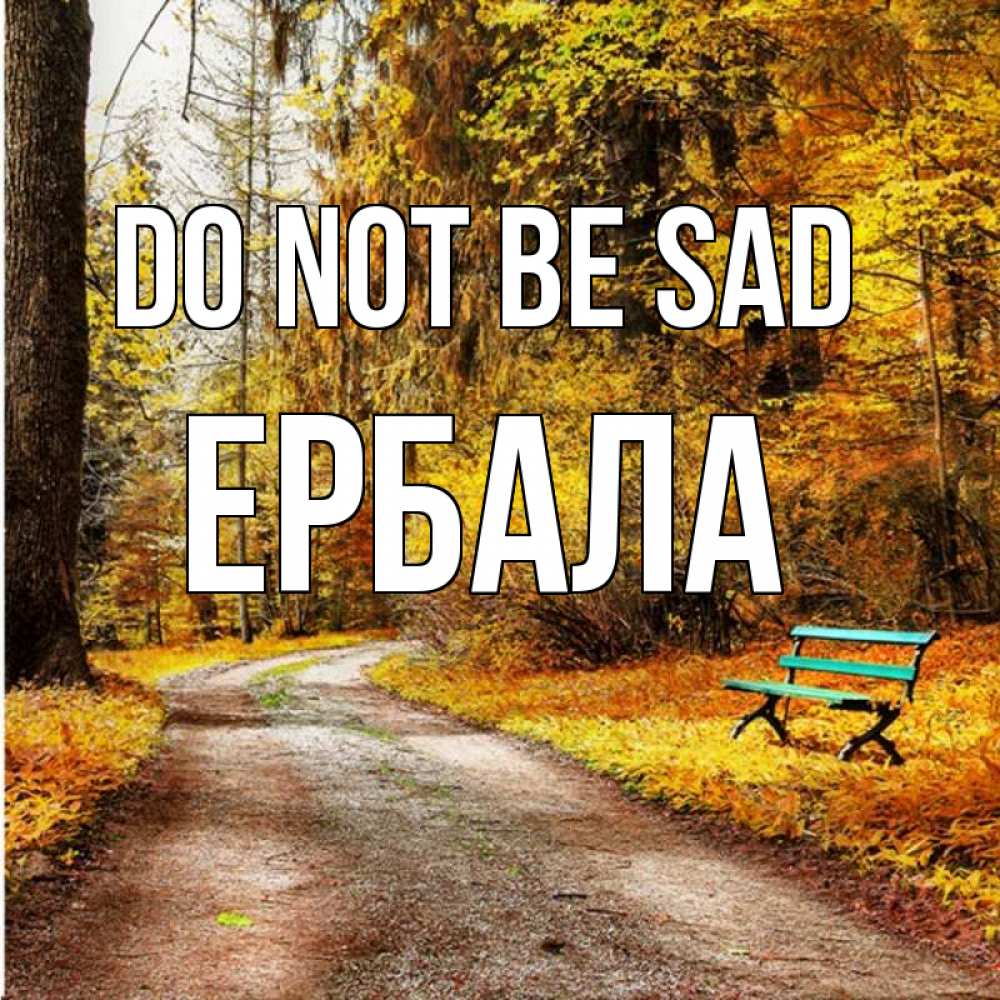 Greetings card с именем, Ербала Do not be sad зеленая лавочка Greetings with text for free download 