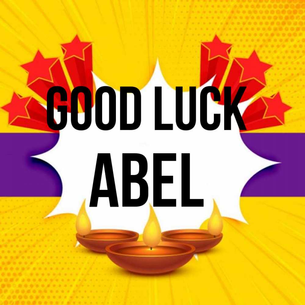 Greetings card с именем, Abel Good luck векторное изображение Greetings with text for free download 