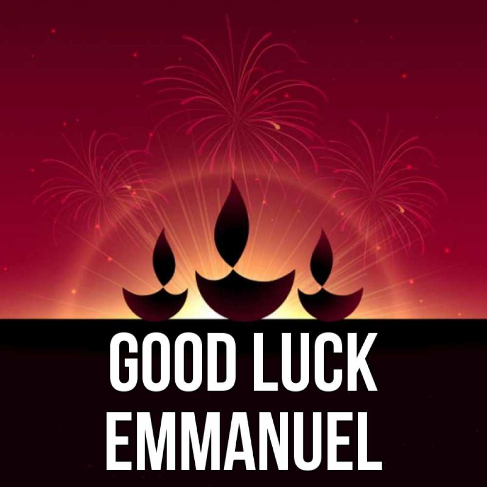 Greetings card с именем, Emmanuel Good luck праздник Greetings with text for free download 