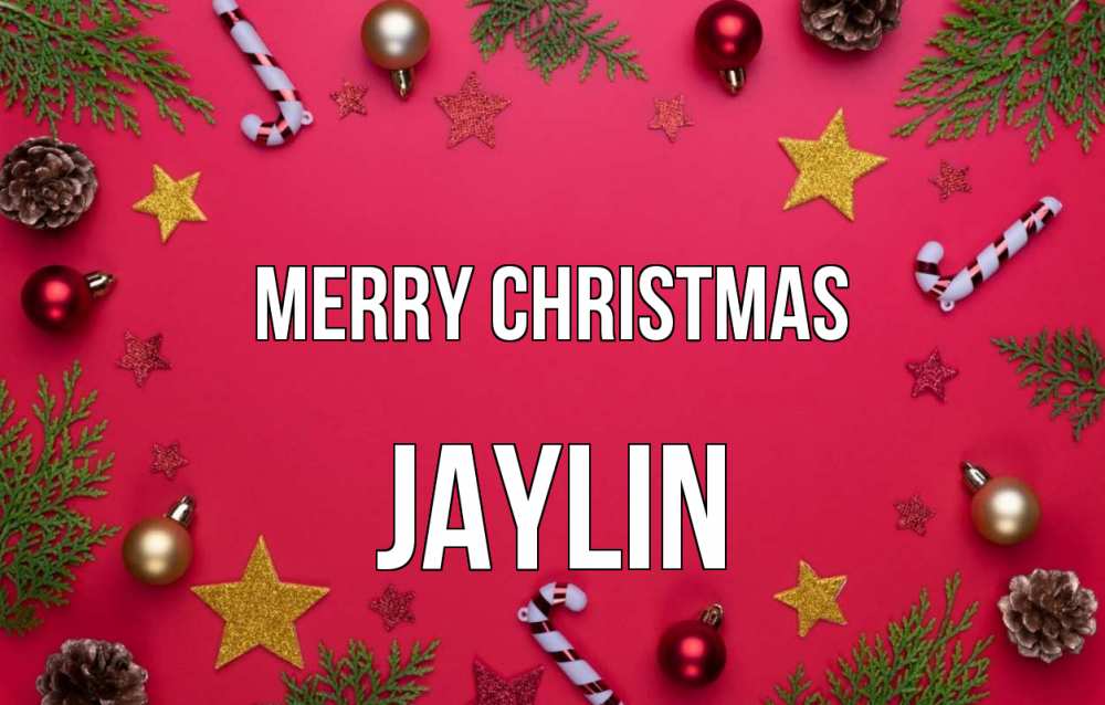 Greetings card с именем, Jaylin Merry Christmas с рождеством Greetings with text for free download 