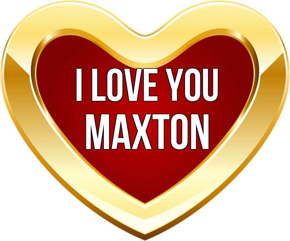 Greetings card с именем, Maxton I love you из краски Greetings with text for free download 