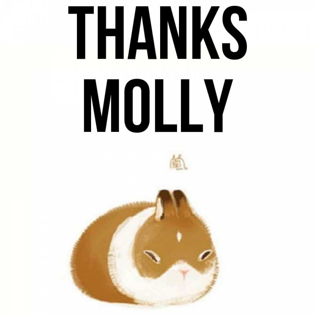 Greetings card с именем, Molly Thanks коричнево белый домашний питомец Greetings with text for free download 