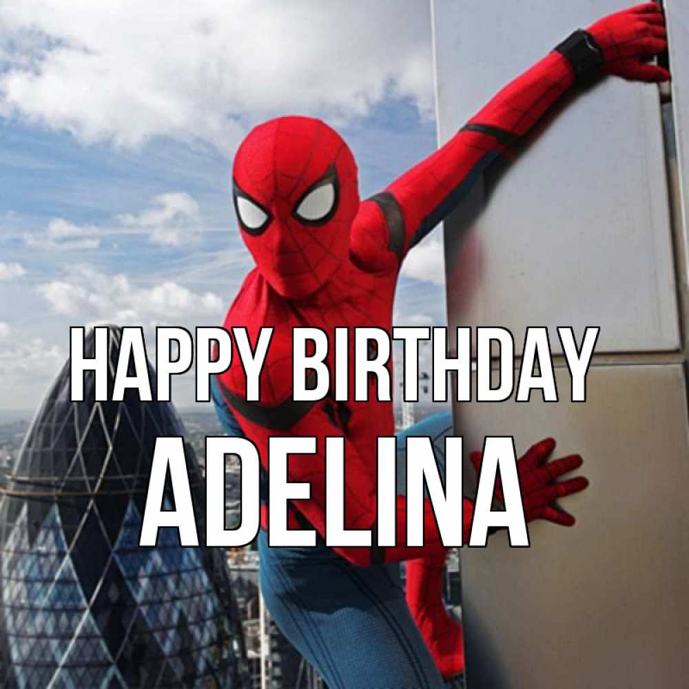 Greetings card с именем, Adelina Happy Birthday Марвел Greetings with text for free download 