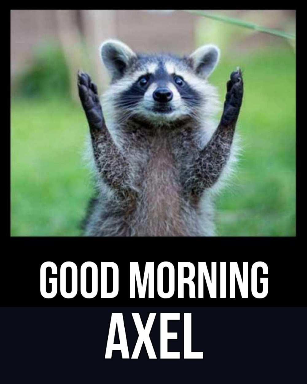 Greetings card с именем, Axel Good morning хорошее настроение утречком Greetings with text for free download 