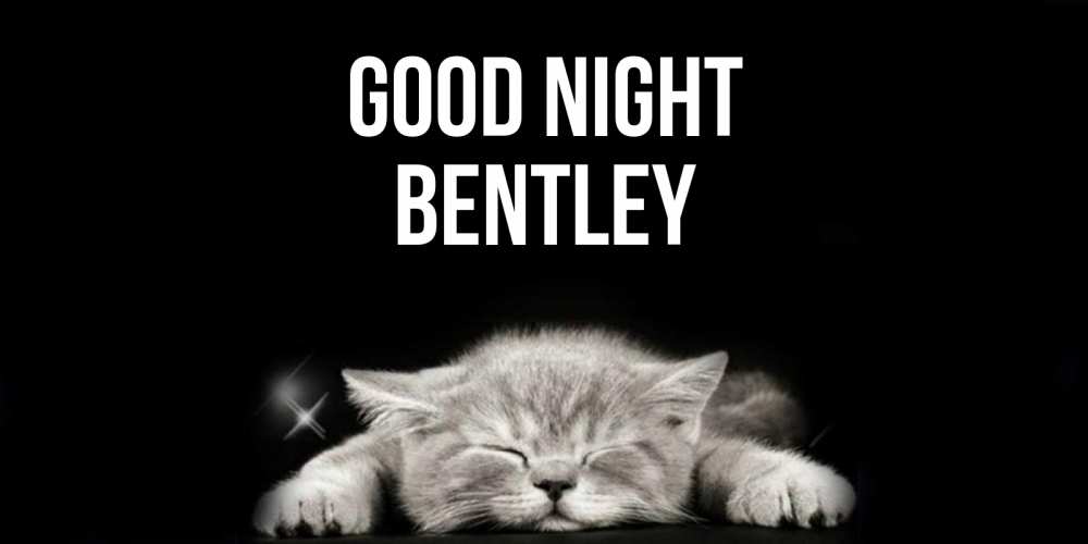 Greetings card с именем, Bentley Good night спящий котик Greetings with text for free download 