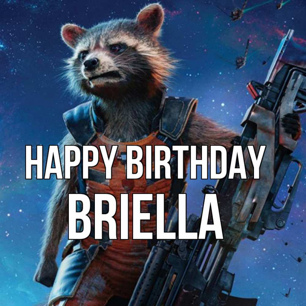 Greetings card с именем, Briella Happy Birthday реактивный Рокета Greetings with text for free download 