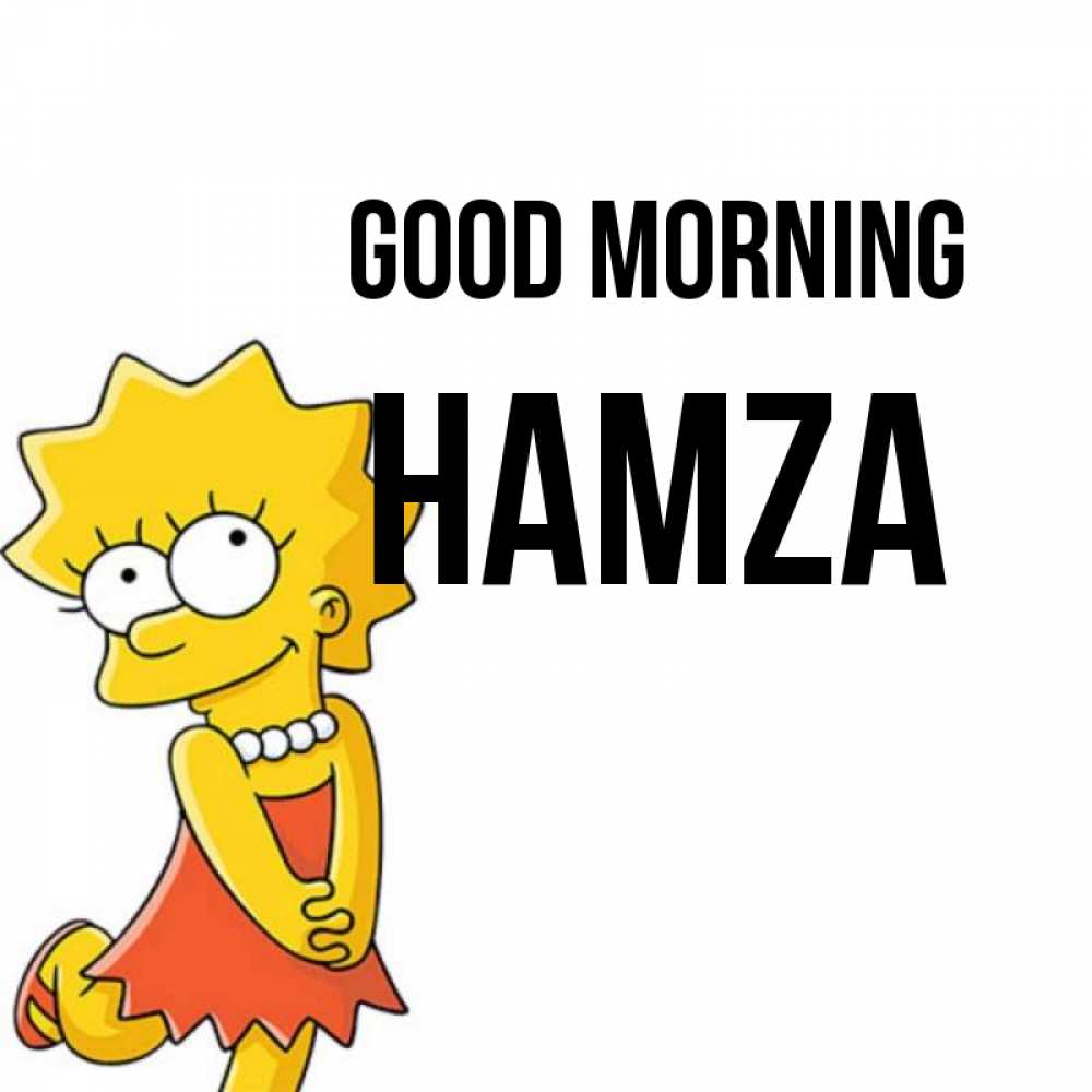 Greetings card с именем, Hamza Good morning в платье и ожерелье Greetings with text for free download 